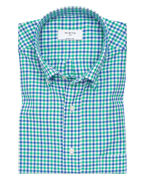 Camisa casual algodón Oxford cuadros verde by MIRT