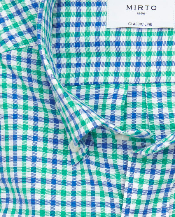 Camisa casual algodón Oxford cuadros verde by MIRT