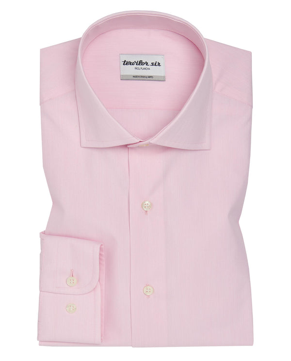 Camisa vestir tervilor sir fil a fil rosa by MIRTO