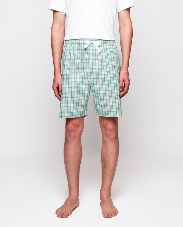 Pantalón corto de pijama verde de algodón