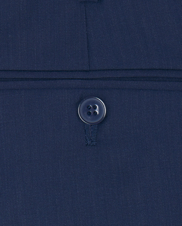 Pantalon regular fit con pliegues azul