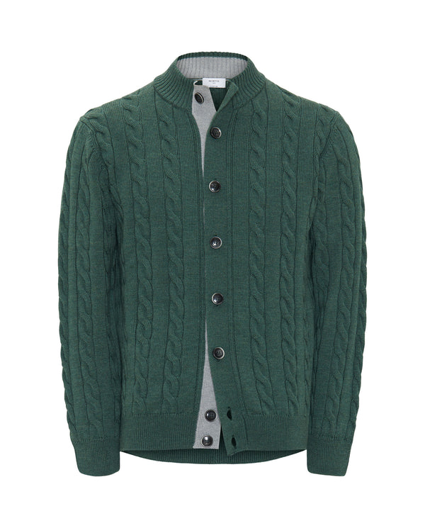 Chaqueta verde trenzada con botones by MIRTO