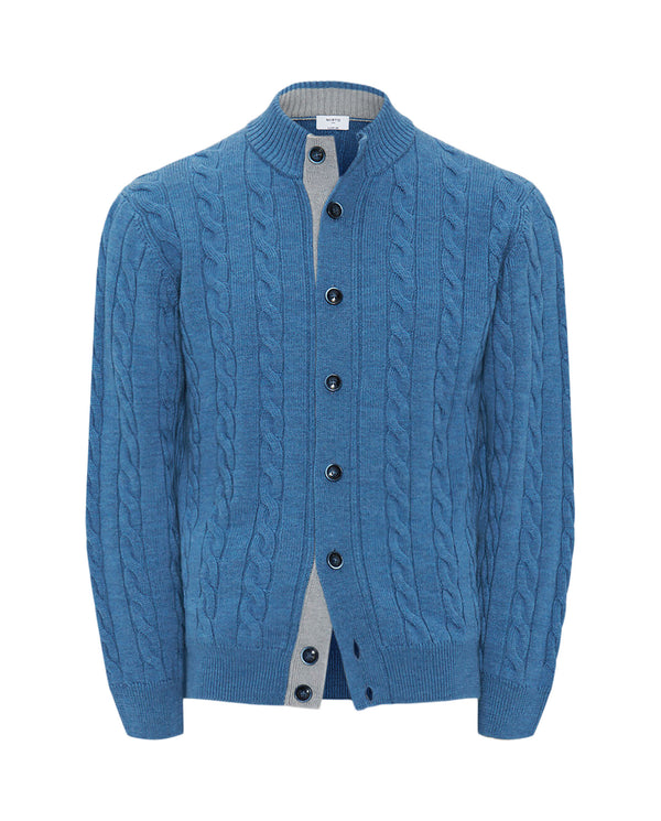 Chaqueta azul royal trenzada con botones by MIRTO