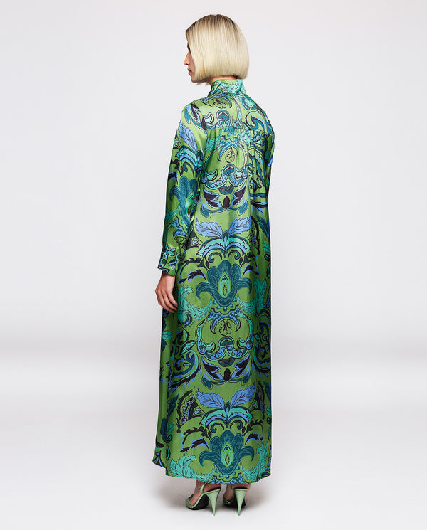 Vestido estampado paisley ornamental verde by MIRT