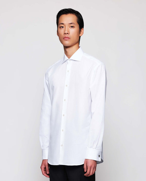 Camisa de vestir de algodón blanca