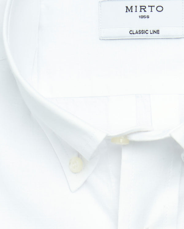 Camisa casual algodón prelavado blanco by MIRTO