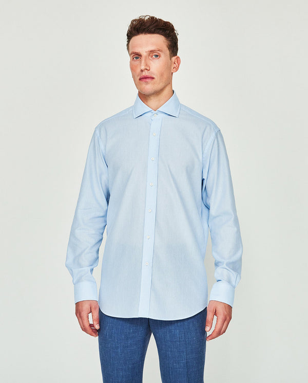 Camisa vestir de algodón azul