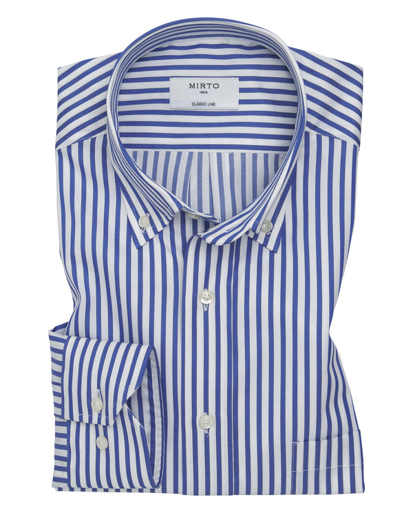 Camisa casual blanca rayas azules by MIRTO