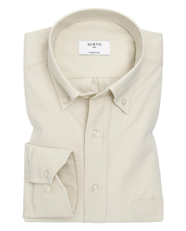 Camisa casual beige de micropana by MIRTO