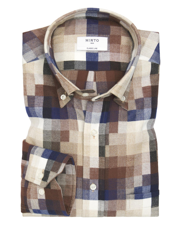 Camisa casual franela patchwork pixelado by MIRTO