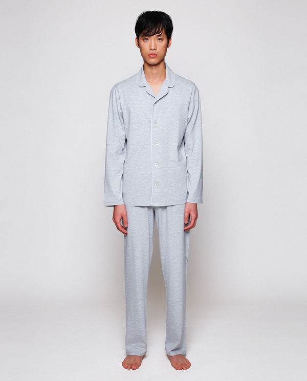 Pijama largo de punto modal gris