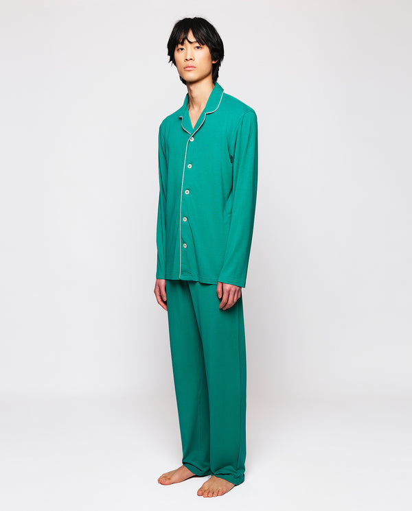Pijama largo de punto modal verde