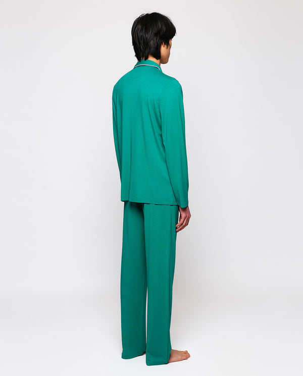 Pijama largo de punto modal verde