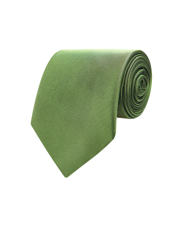 Corbata jacquard lisa de seda natural verde