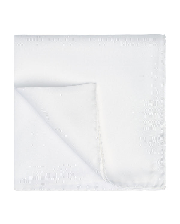 Pañuelo de bolsillo de seda natural blanco