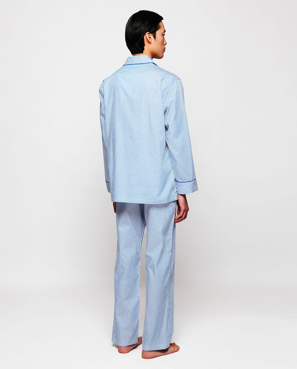 Pijama largo de algodón rayas azul by MIRTO