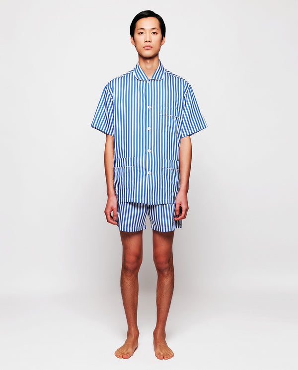 Pijama corto de algodón rayas azul by MIRTO