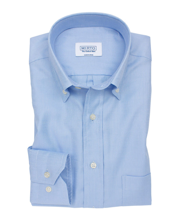 Camisa casual oxford manga larga azul by MIRTO