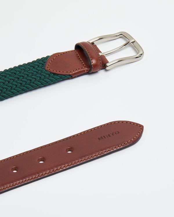 Cinturón trenzado elástico verde by MIRTO
