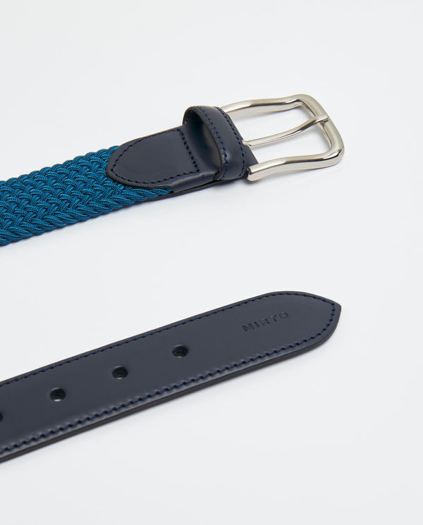 Cinturón trenzado elástico azul by MIRTO