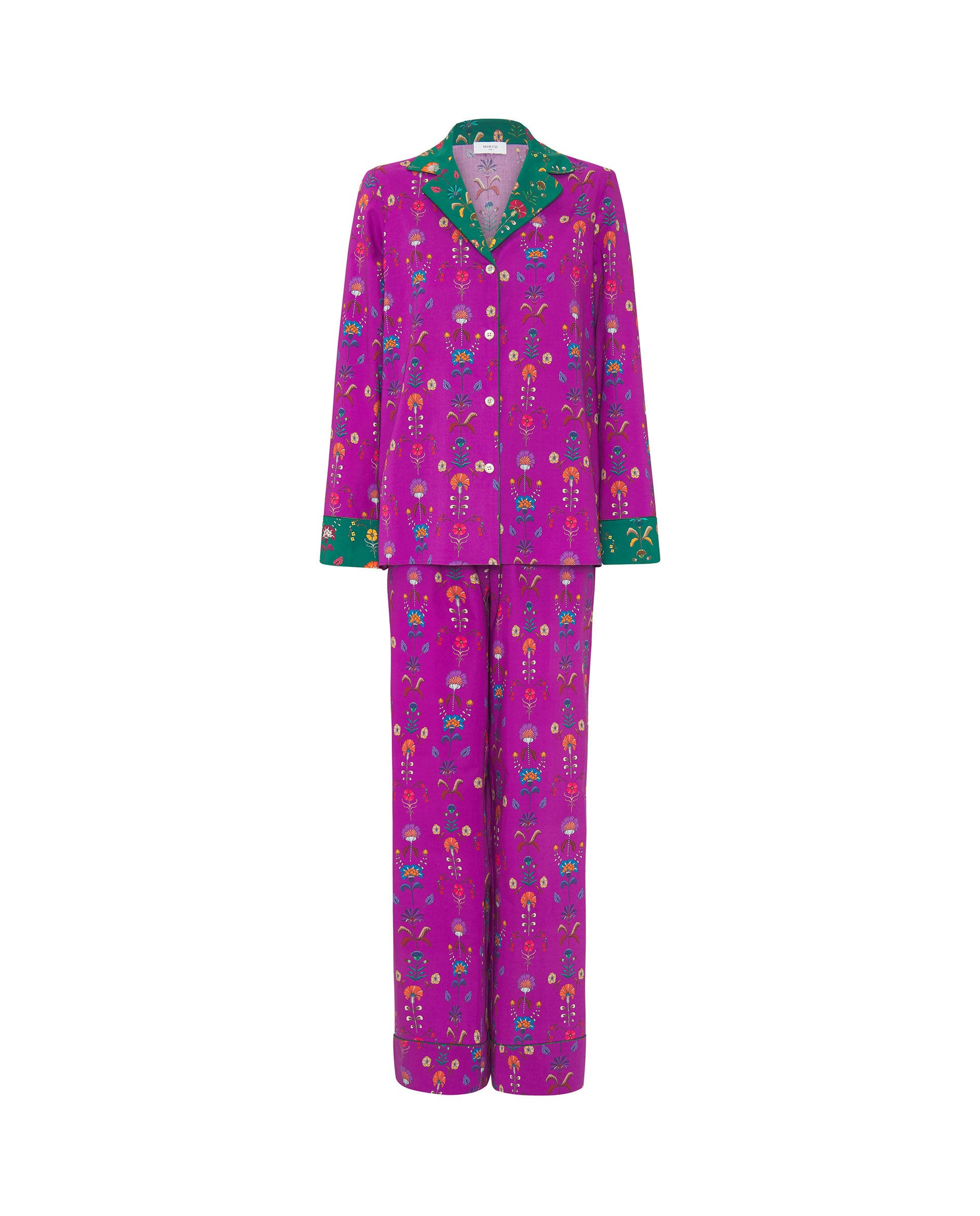 Pijama algodón estampado floral morado by MIRTO