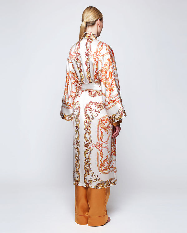 Kimono estampado barroco en tonos ocres by MIRTO