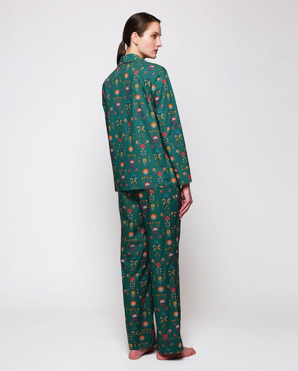 Pijama algodón estampado floral verde by MIRTO