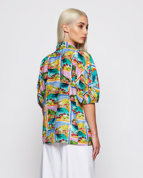 Camisa de algodón seda estampado multicolor by MIR