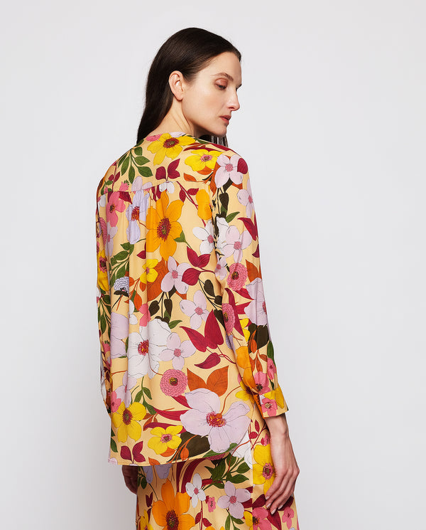 Blusa en mezcla de seda estampado multicolor by MI