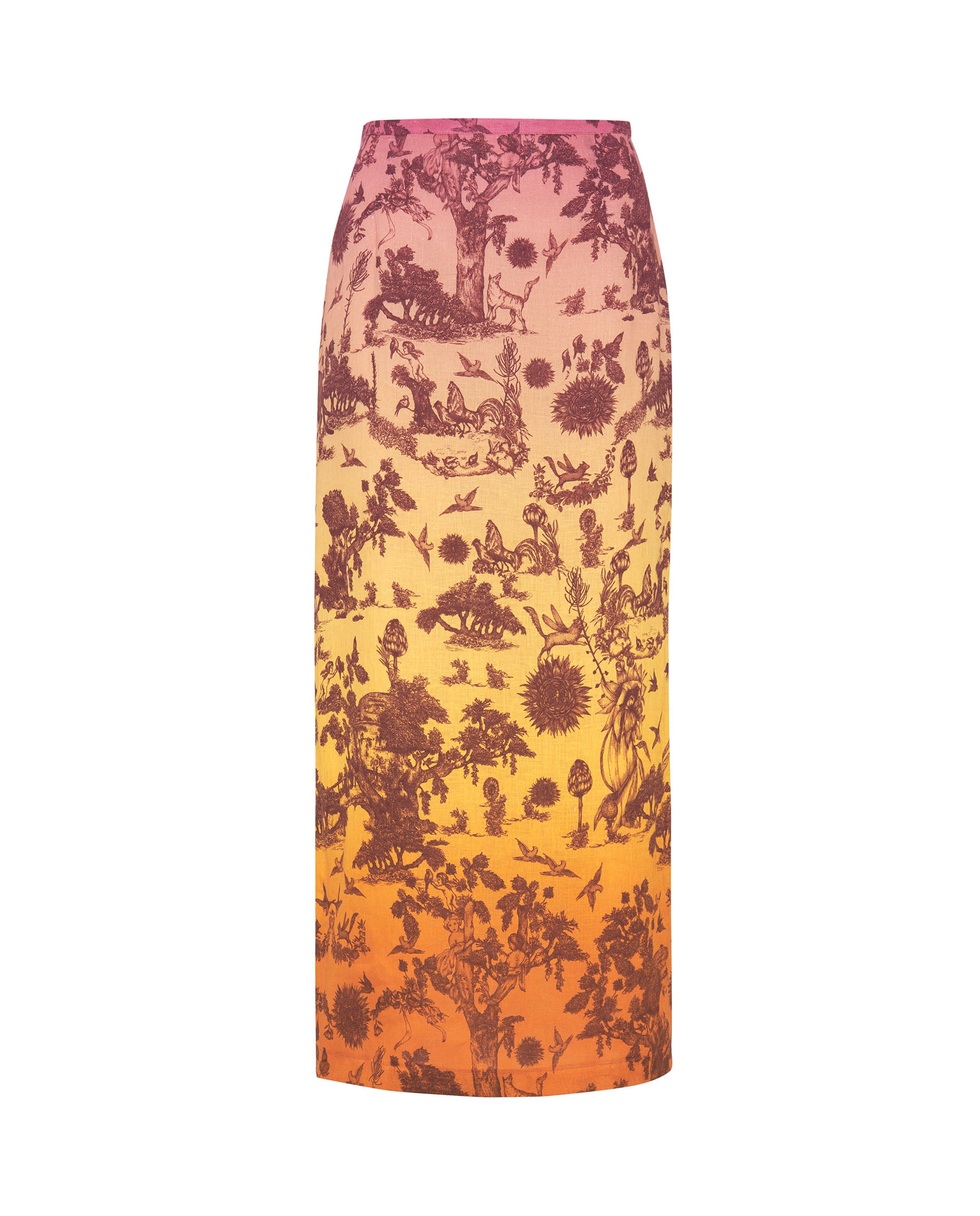 Falda de lino estampado degradé toile de jouy by M