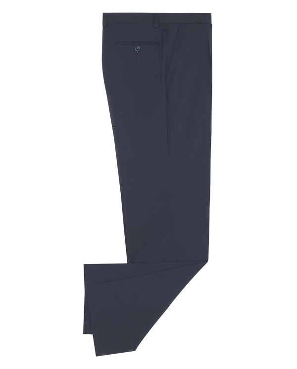 Pantalón lana fría regular fit con pliegues marino Big&tall
