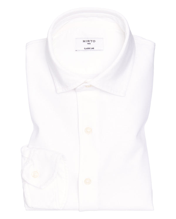 Camisa de punto blanca sin bolsillo by MIRTO