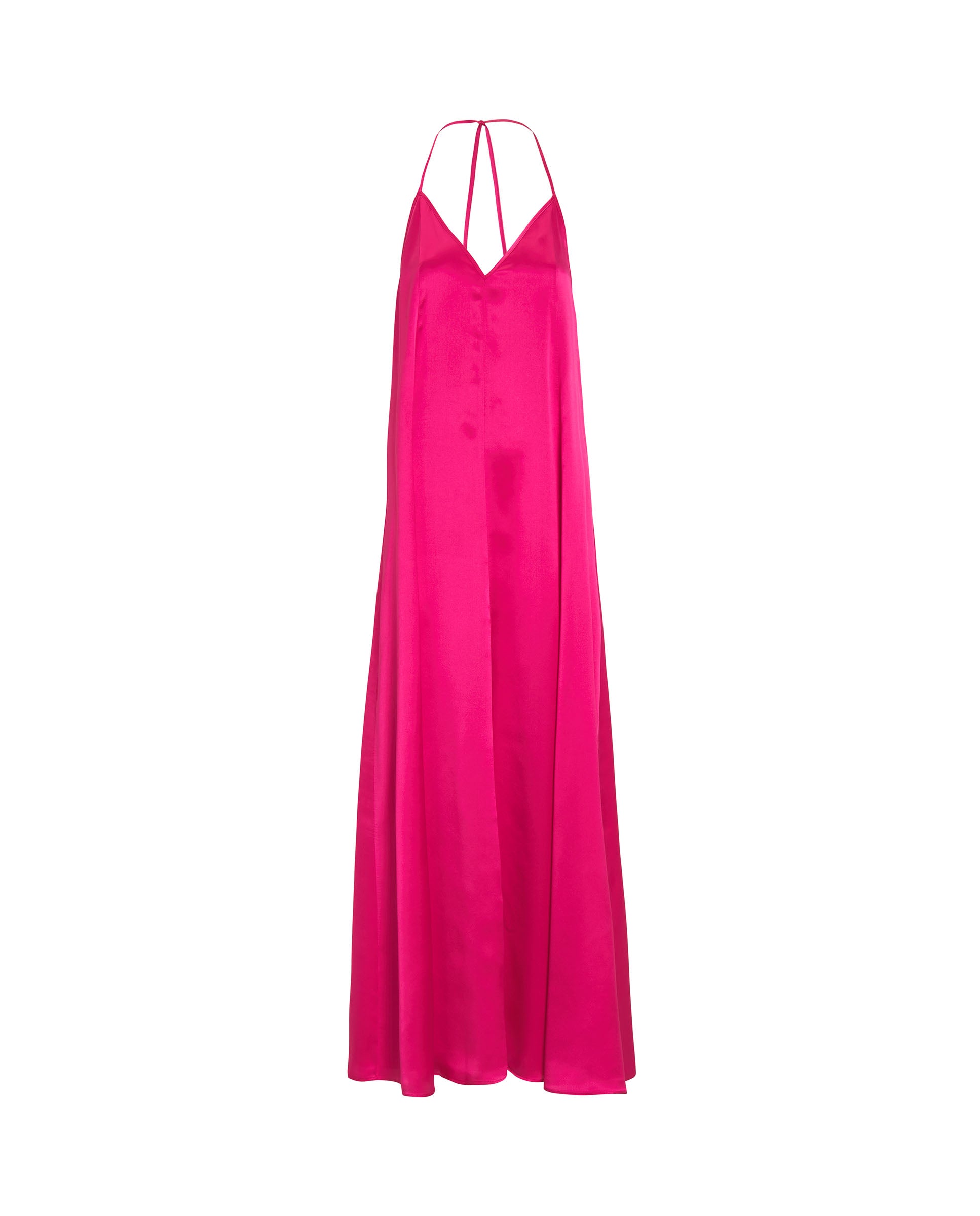 Vestido largo de seda rosa by MIRTO