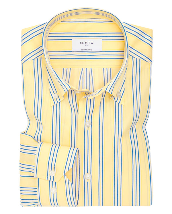 Camisa casual manga larga rayas amarillo by MIRTO