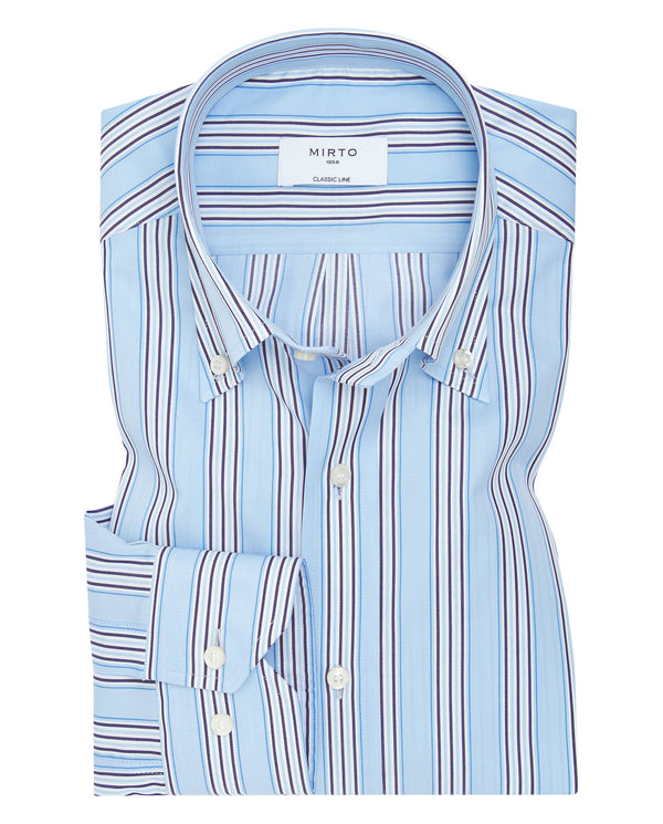 Camisa casual manga larga rayas azul by MIRTO