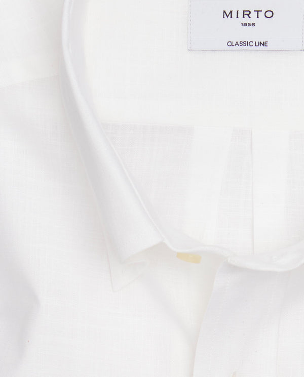 Camisa casual lisa manga corta big&tall blanc by M