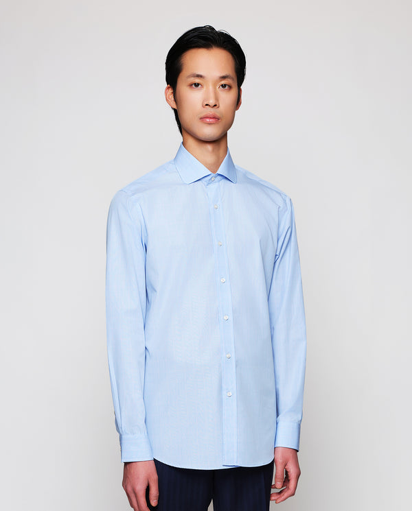 Camisa de vestir de algodón azul by MIRTO