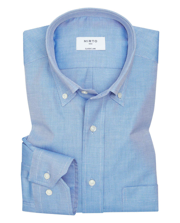 Camisa casual de algodón azul by MIRTO