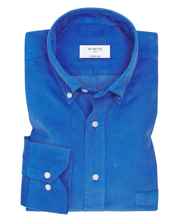 Camisa casual de micropana azul by MIRTO