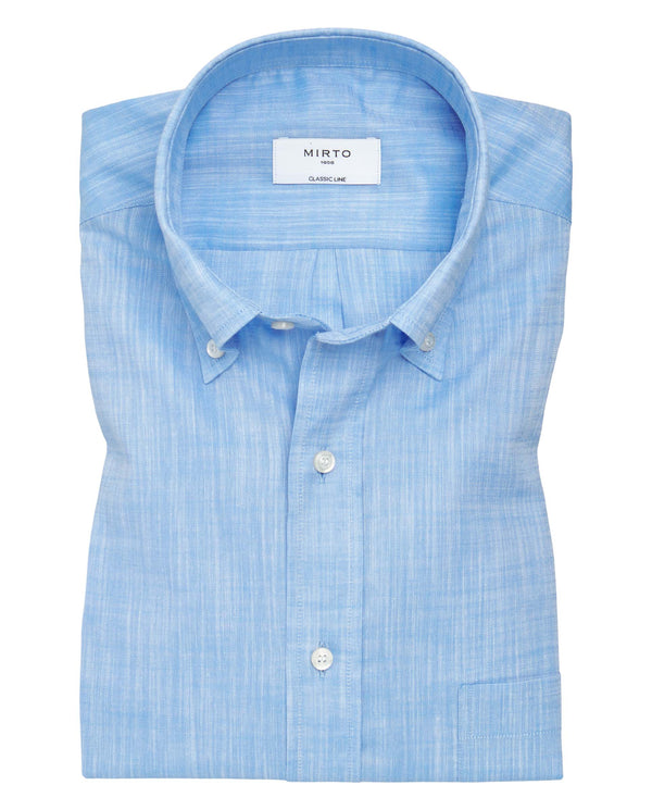 Camisa casual de algodón azul claro by MIRTO