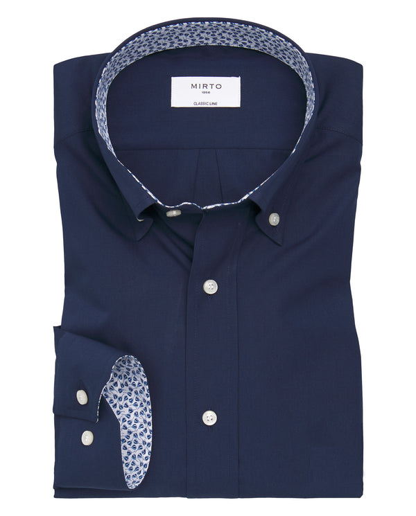 Camisa casual de algodón azul marino by MIRTO