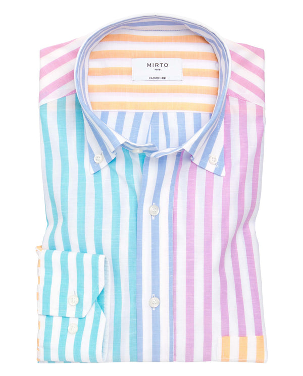 Camisa casual de Algodón patchwork multicolor by M