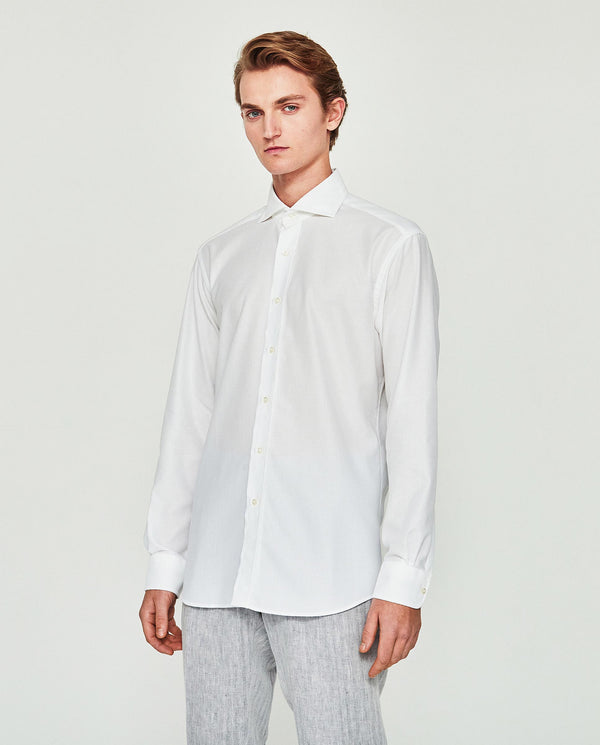 Camisa vestir de algodón blanca by MIRTO
