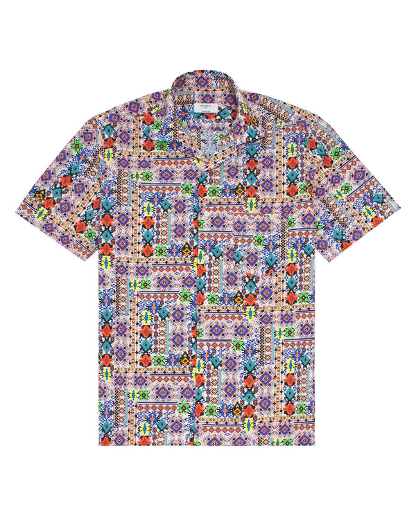 Camisa Hawaiana estampado étnico multicolor by MIR
