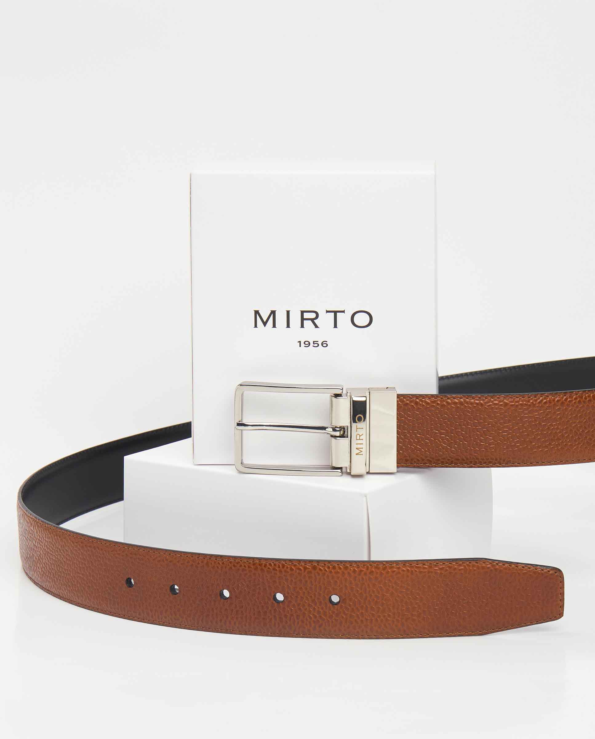 Cinturón reversible de piel marrón y negro by MIRT