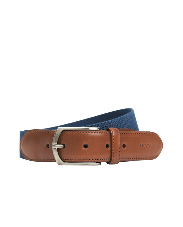 Cinturón azul de lona elástica by MIRTO