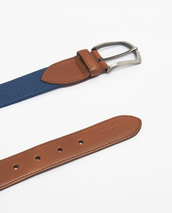 Cinturón azul de lona elástica by MIRTO