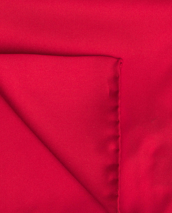 Pañuelo liso de seda natural rojo by MIRTO
