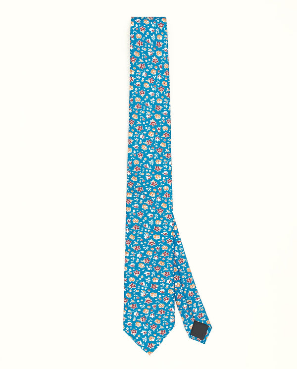 Corbata twill estampado floral azul by MIRTO
