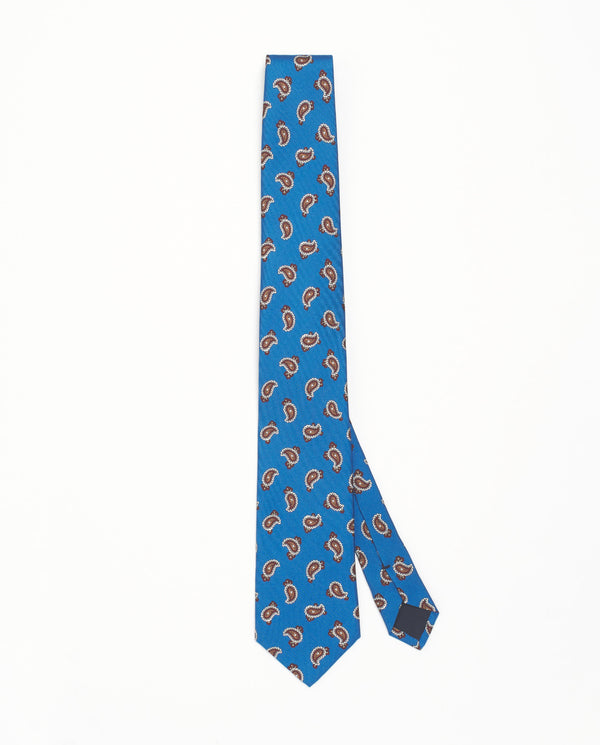 Corbata twill estampado paisley azul by MIRTO